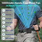 10,000mAh hands-free waist fan